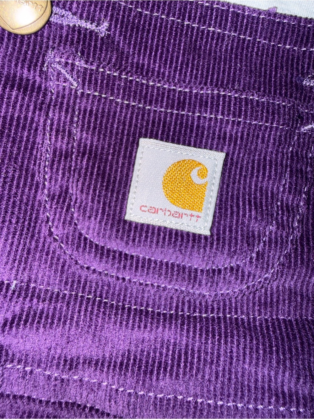 Carhartt Purple Corduroy Overalls with Gray Horse Bodysuit - Picture 12 of 13